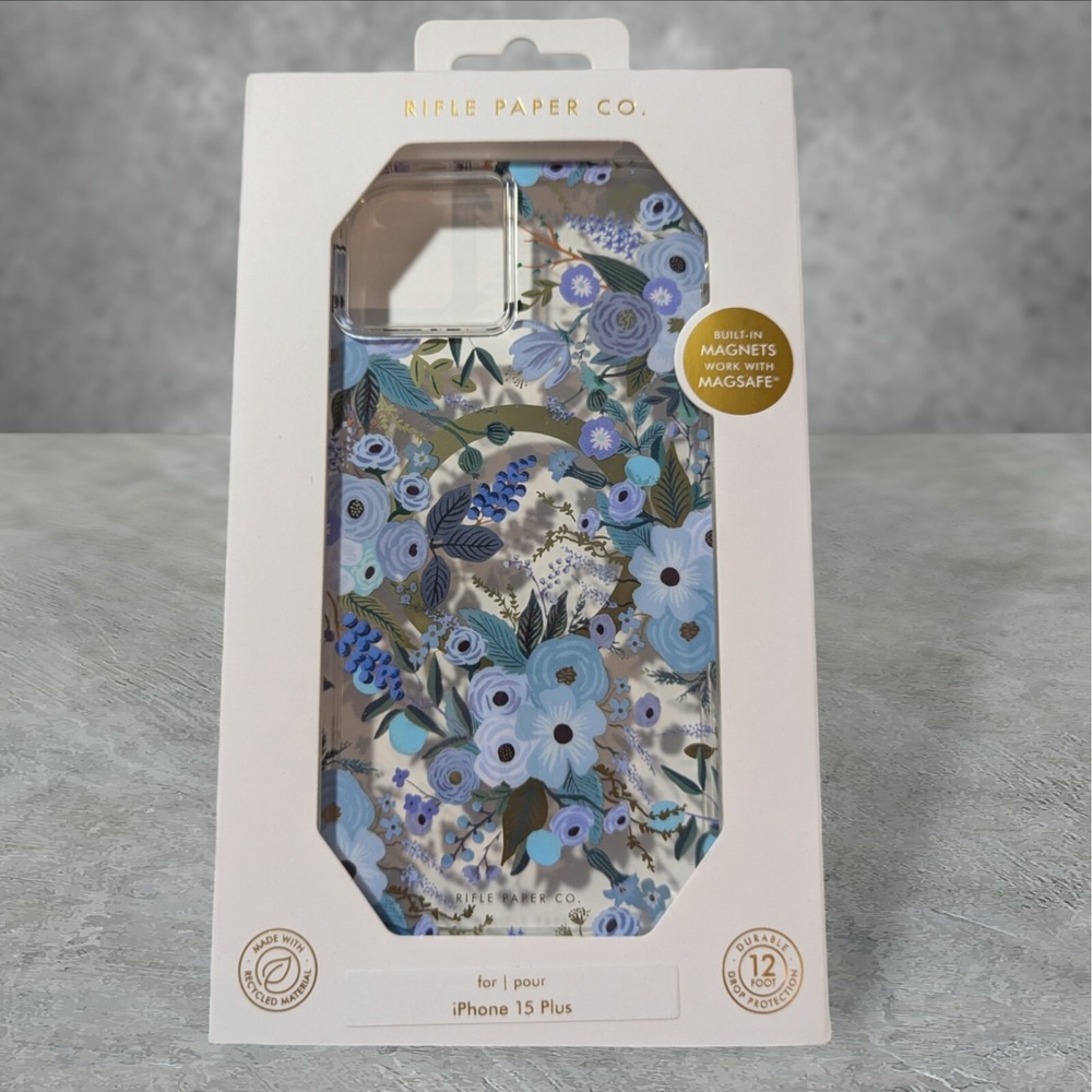 Y5. Rifle Paper Co. Case For Apple iPhone 15 Plus In Garden Party Blue
